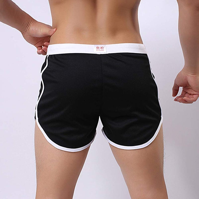 Rexcyril Men's Running Workout Bodybuilding Gym Shorts Athletic Sports Casual Short Pants Small Black - Image 4